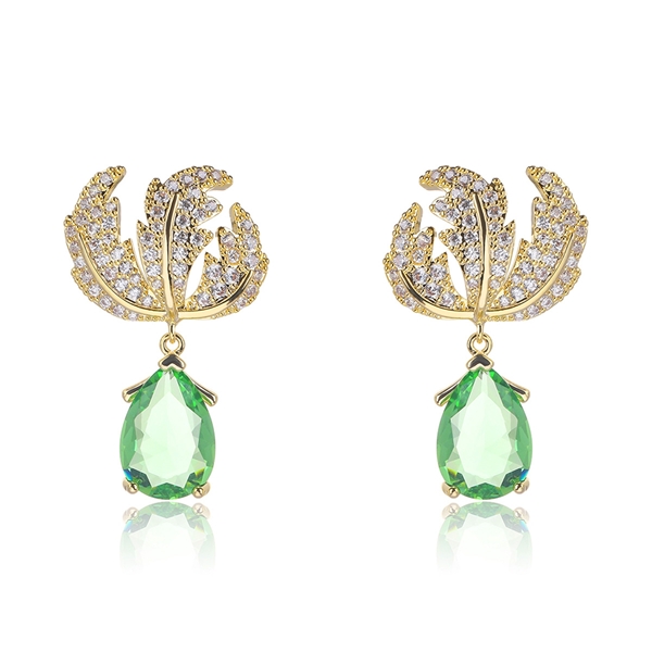 Picture of Charming Green Cubic Zirconia Dangle Earrings As a Gift