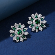 Picture of Luxury Flower Big Stud Earrings with 3~7 Day Delivery