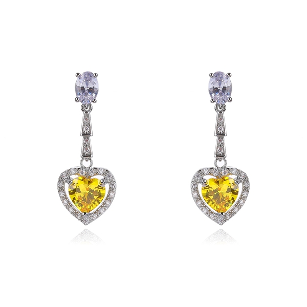 Picture of Love & Heart Cubic Zirconia Dangle Earrings with Fast Delivery