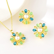 Picture of Fancy Classic Green 2 Piece Jewelry Set