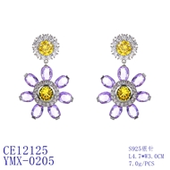 Picture of Need-Now Purple Cubic Zirconia Dangle Earrings from Editor Picks