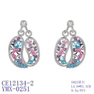 Picture of Most Popular Cubic Zirconia Colorful Dangle Earrings