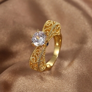 Picture of Trendy Gold Plated Cubic Zirconia Fashion Ring Shopping