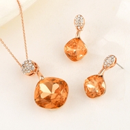 Picture of Brand New Platinum Plated Zinc Alloy 2 Piece Jewelry Set with SGS/ISO Certification