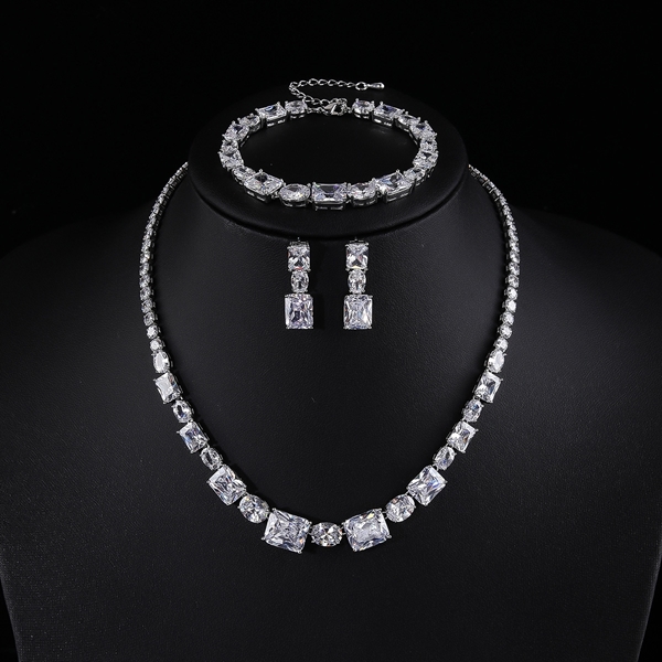 Picture of Popular Cubic Zirconia Geometric 2 Piece Jewelry Set