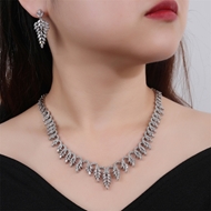 Picture of Platinum Plated Party 2 Piece Jewelry Set for Ladies